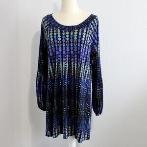 GNW Beautiful Print Lightweight Long Sleeve Tunic Size L
